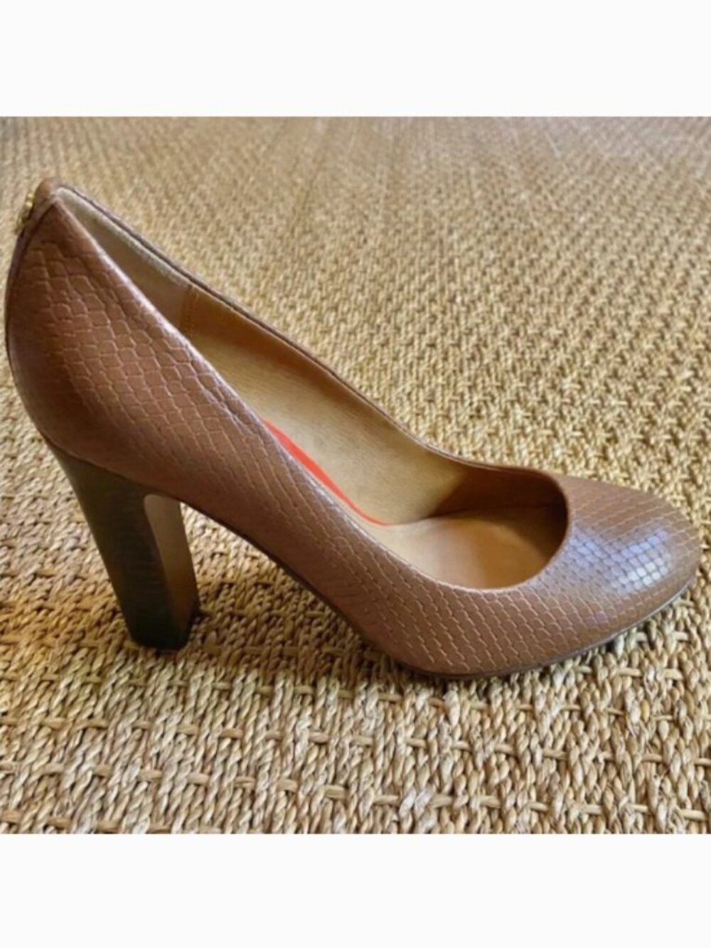 Coach Snake Print Heels in Cognac size 6.5 - Picture 2 of 9